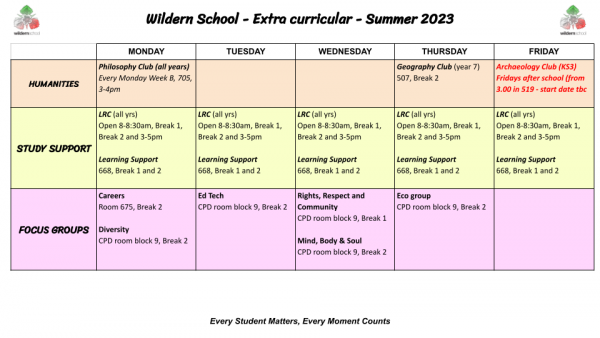 Summer 23 extra curricular 2